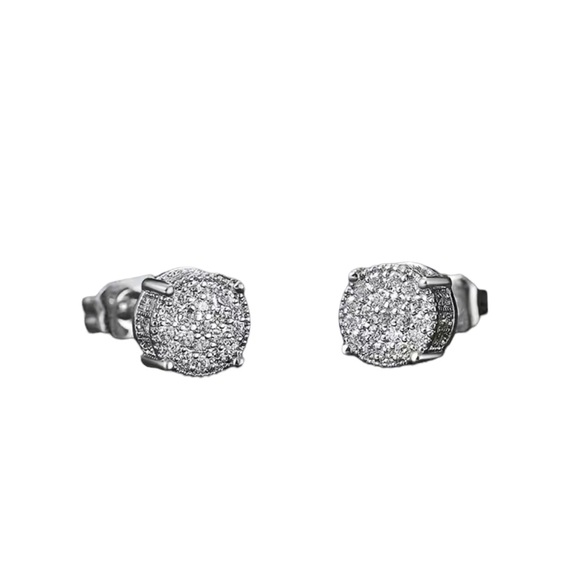 Silver Zircon Stud Earrings - Picture 4 of 6